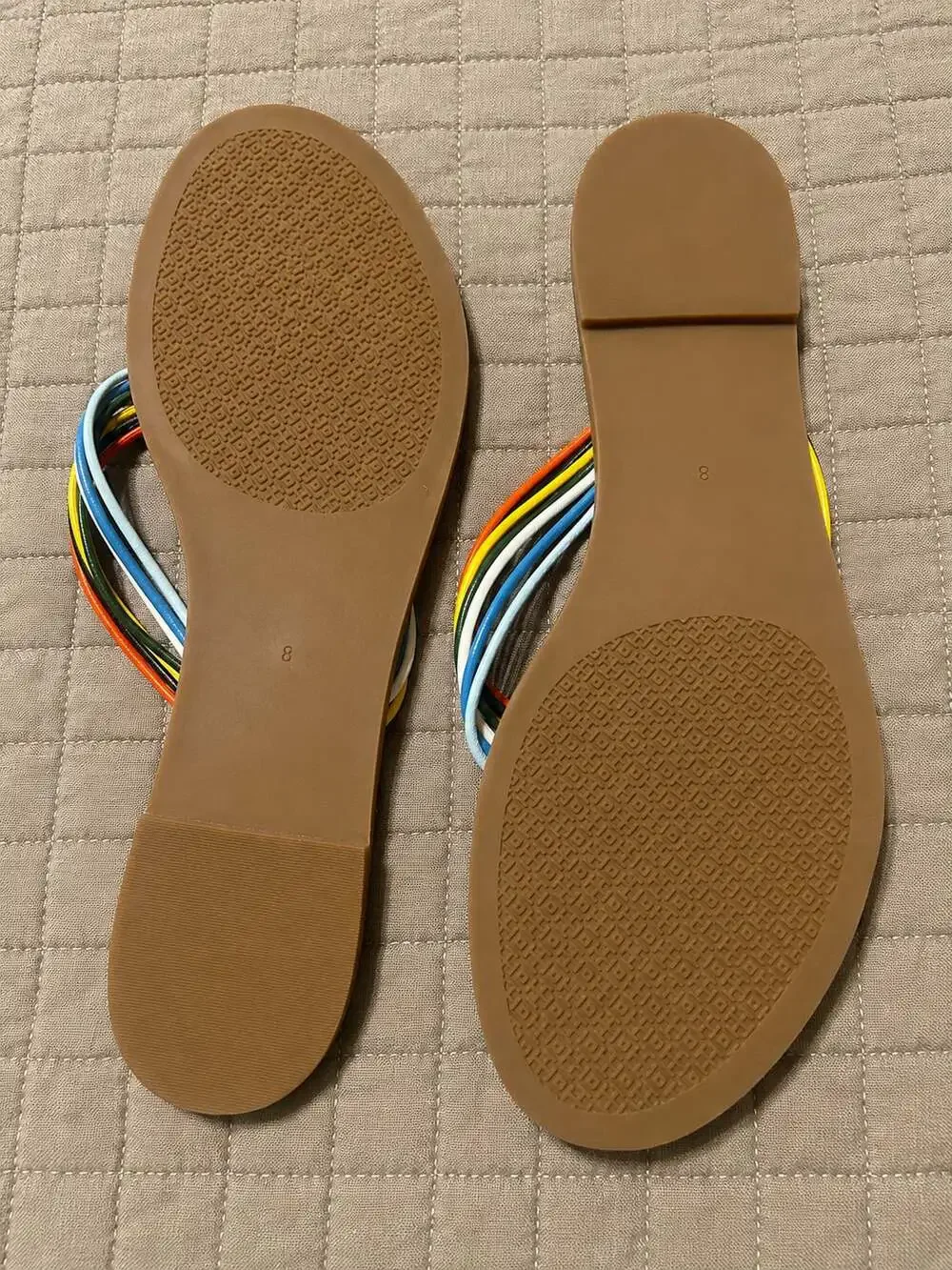 Tory Burch Multi-Color Leather Miller Thong Sandals Size 8